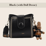 Vintage Crossbody Leather Bag 'Helena'™  | Snygg axelväska med justerbar bredare axelrem