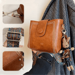 Vintage Crossbody Leather Bag 'Helena'™  | Snygg axelväska med justerbar bredare axelrem