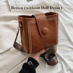 Vintage Crossbody Leather Bag 'Helena'™  | Snygg axelväska med justerbar bredare axelrem