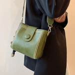 Vintage Crossbody Leather Bag 'Helena'™  | Snygg axelväska med justerbar bredare axelrem