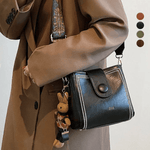 Vintage Crossbody Leather Bag 'Helena'™  | Snygg axelväska med justerbar bredare axelrem